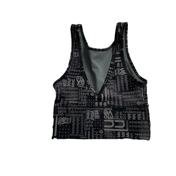 NWT Lululemon Power Pivot Everlux Tank Motif Women's 4 Black Logo Print - Picture 5 of 8